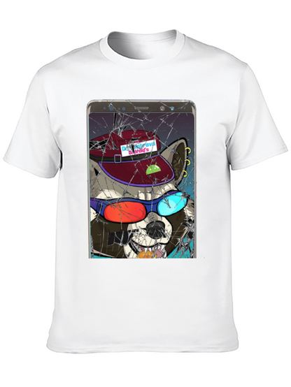 Raccoon Cellphone Graphic T-Shirt
