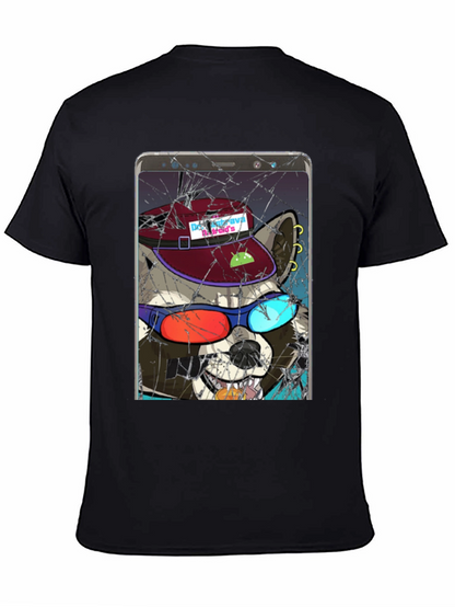 Raccoon Cellphone Graphic T-Shirt