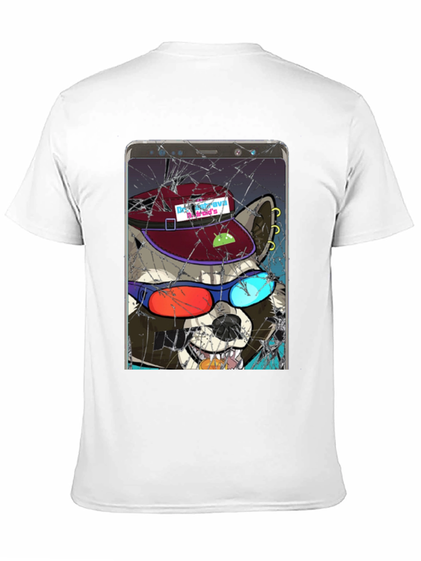 Raccoon Cellphone Graphic T-Shirt