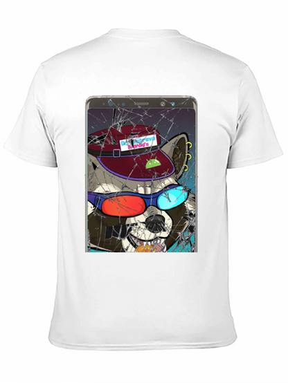 Raccoon Cellphone Graphic T-Shirt