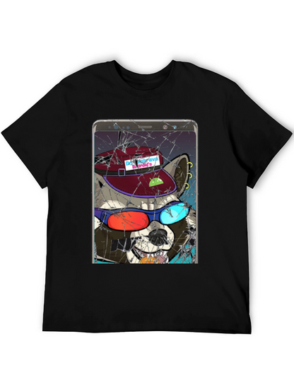 Raccoon Cellphone Graphic T-Shirt