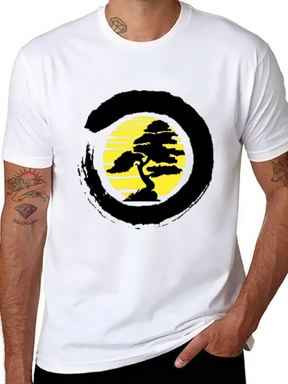 Zen Bonsai Tree Graphic T-Shirt - Relaxed Fit