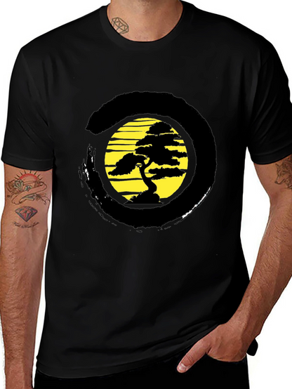 Zen Bonsai Tree Graphic T-Shirt - Relaxed Fit
