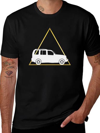 Geometric Car T-Shirt - Black