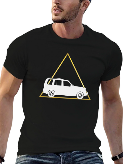 Geometric Car T-Shirt - Black