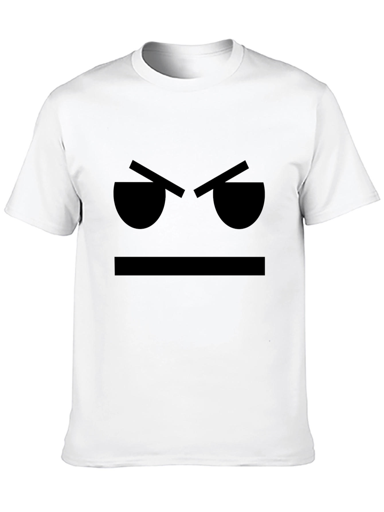 Grumpy Face Graphic T-Shirt - Black Cotton Tee