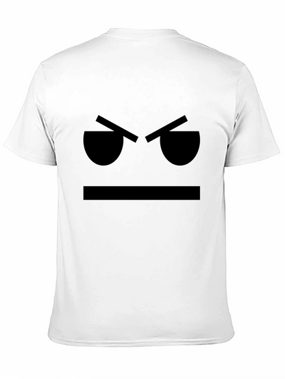 Grumpy Face Graphic T-Shirt - Black Cotton Tee