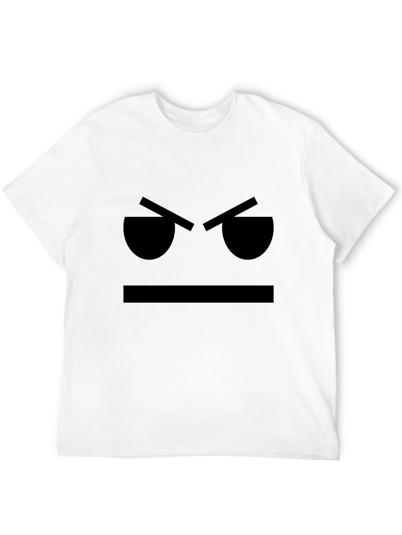 Grumpy Face Graphic T-Shirt - Black Cotton Tee