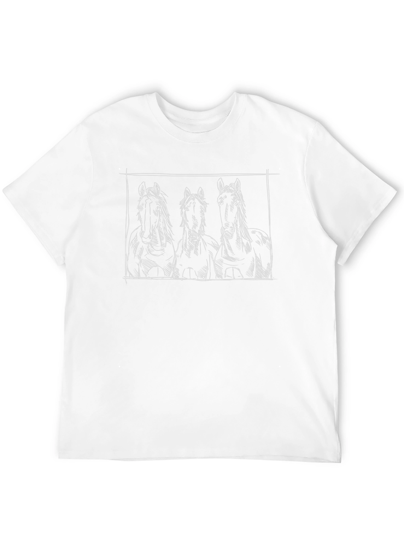 Equestrian Sketch Tee - Three Horse Design