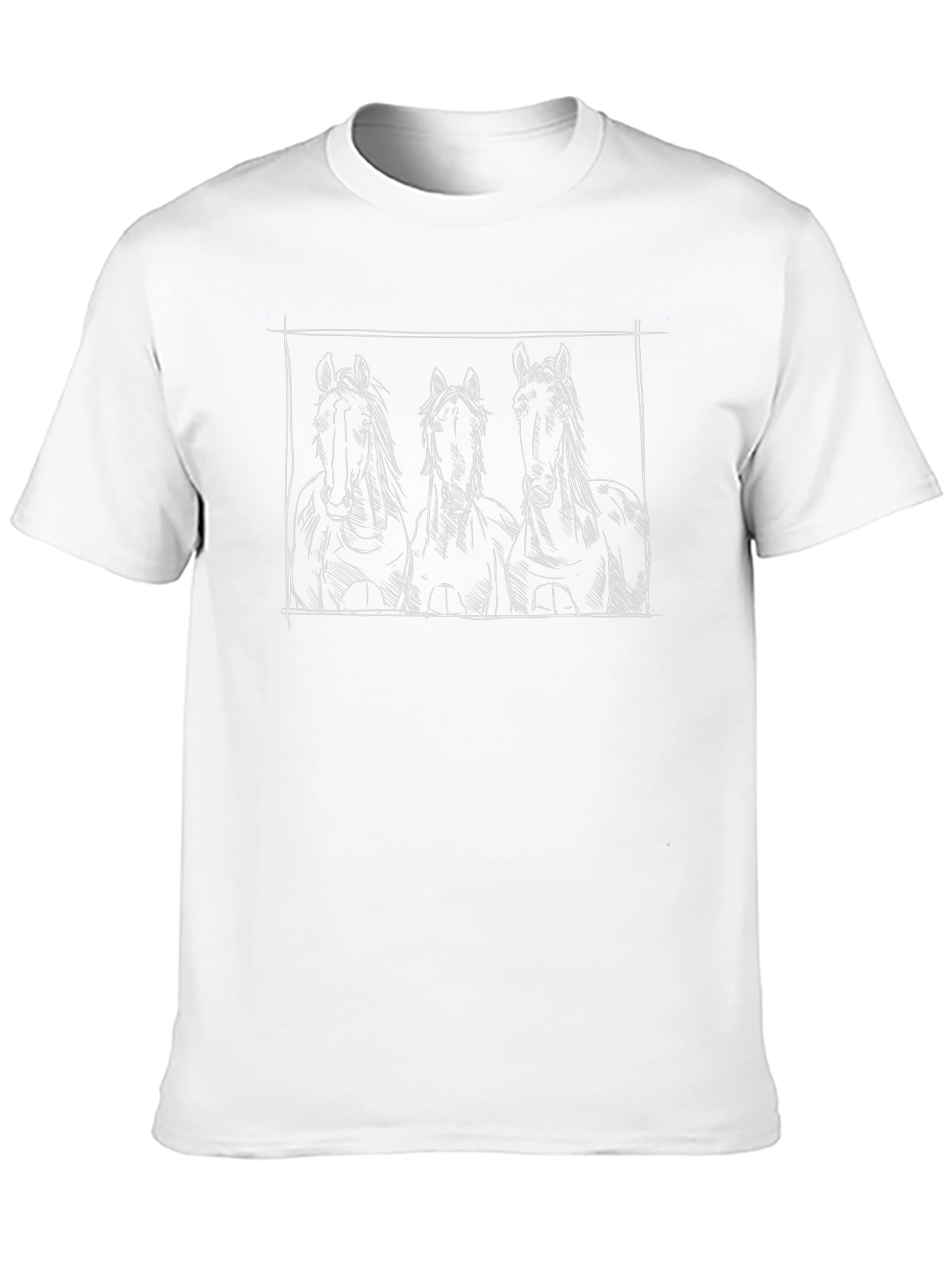 Equestrian Sketch Tee - Three Horse Design