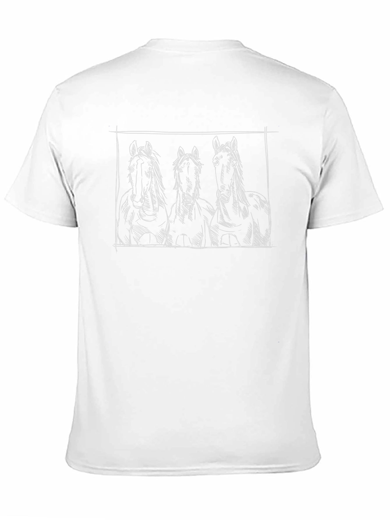 Equestrian Sketch Tee - Three Horse Design
