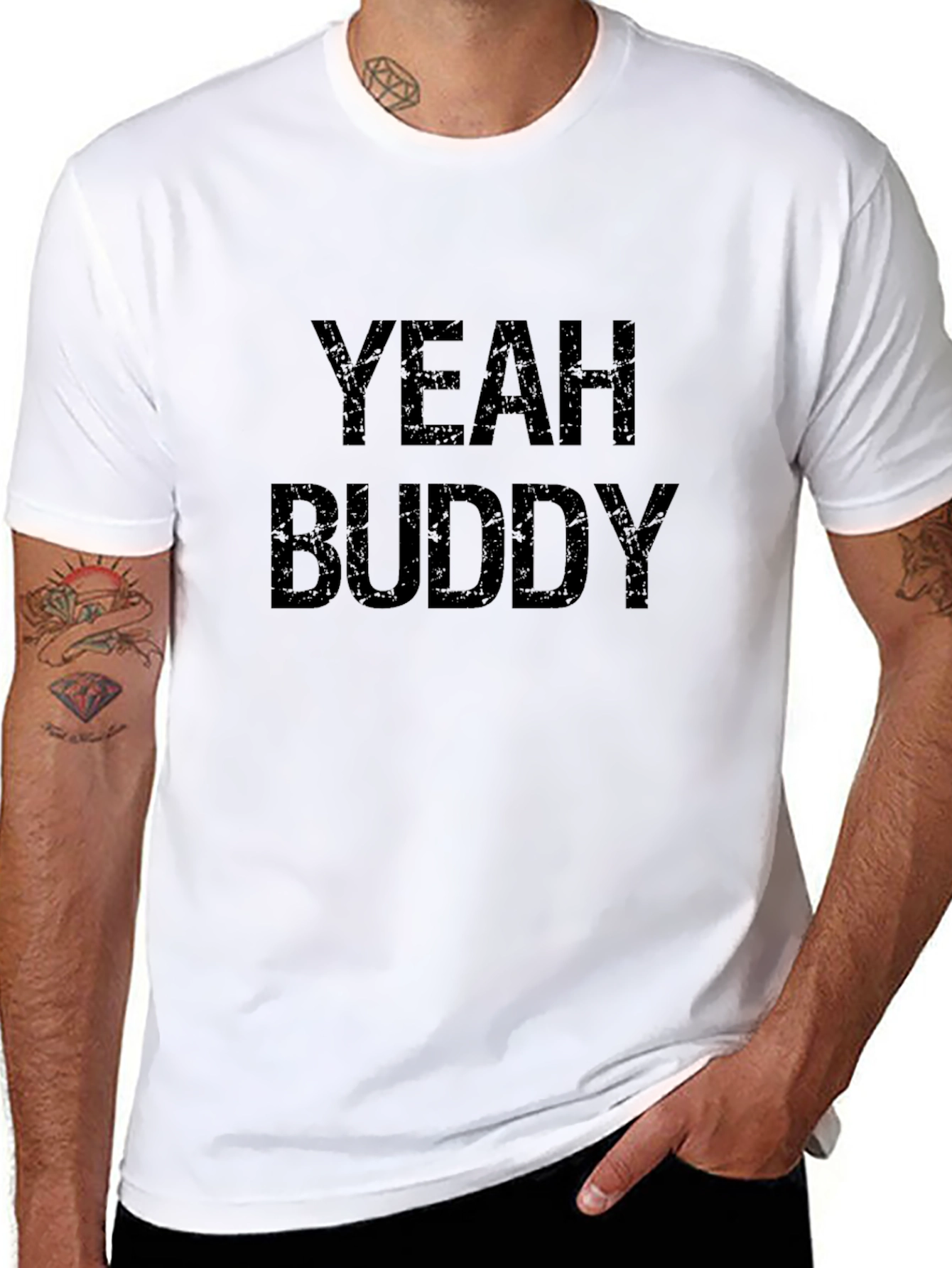 Yeah Buddy Graphic T-Shirt - Black Cotton Tee