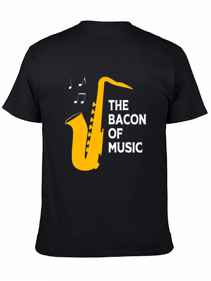 The Bacon of Music Saxophone T-Shirt - Black