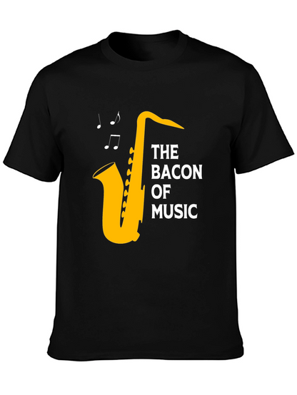 The Bacon of Music Saxophone T-Shirt - Black
