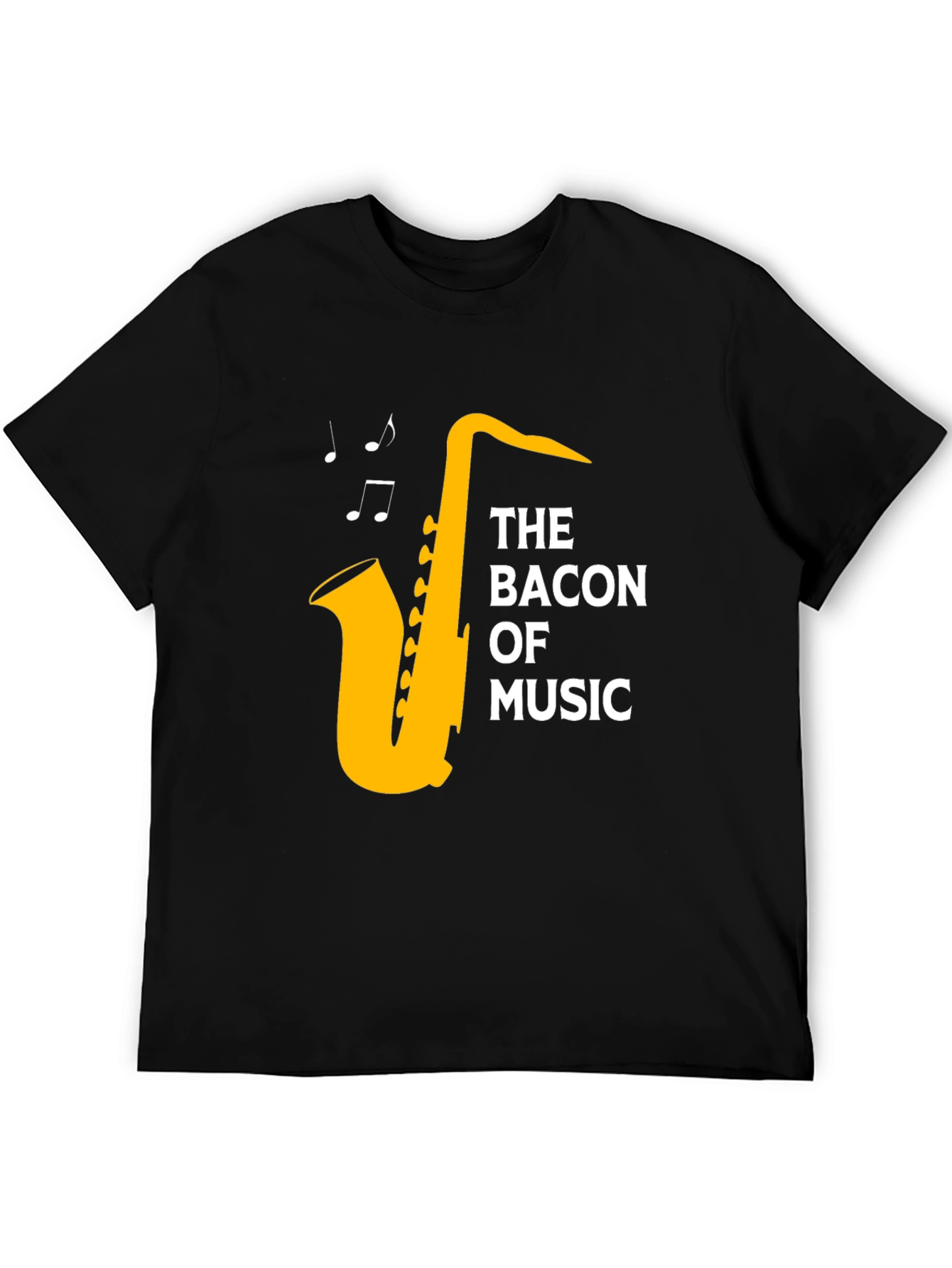 The Bacon of Music Saxophone T-Shirt - Black