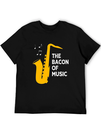 The Bacon of Music Saxophone T-Shirt - Black