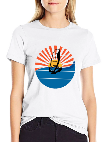 Windsurfing Sunset Graphic Tee - Black