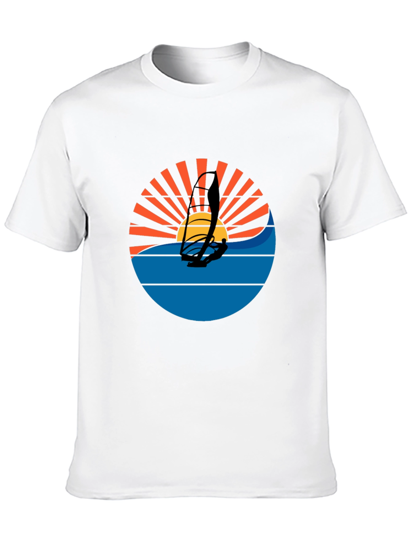 Windsurfing Sunset Graphic Tee - Black