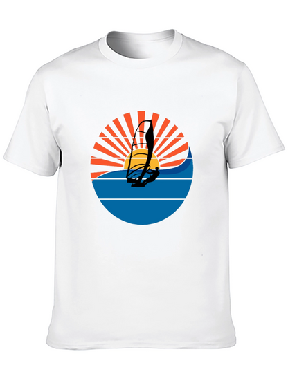 Windsurfing Sunset Graphic Tee - Black