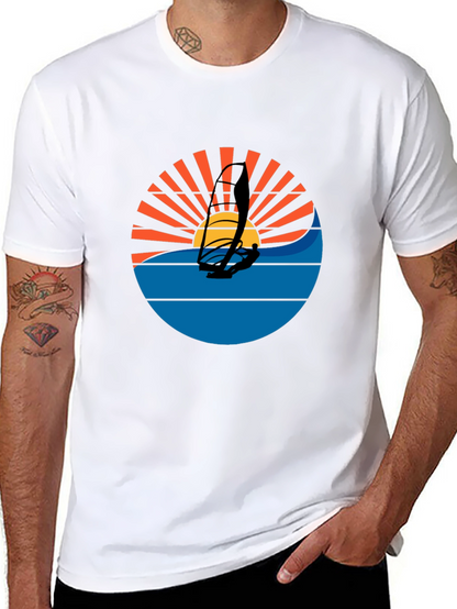 Windsurfing Sunset Graphic Tee - Black