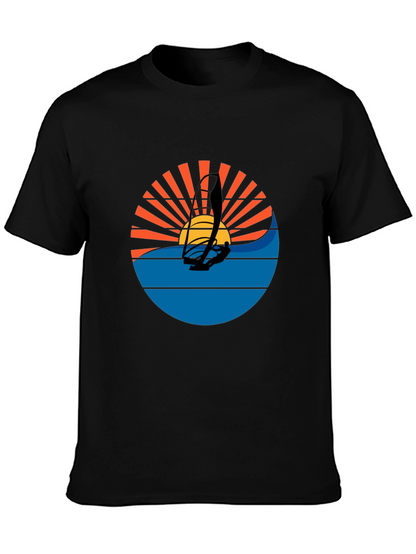 Windsurfing Sunset Graphic Tee - Black