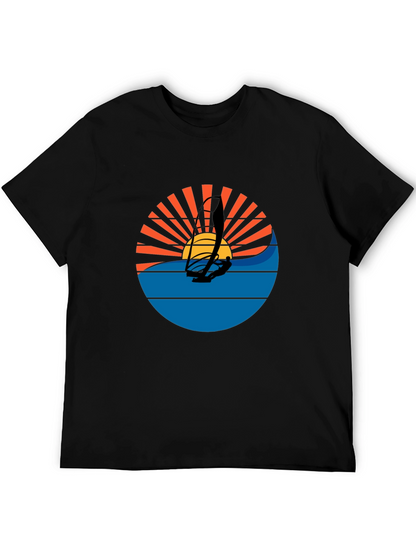 Windsurfing Sunset Graphic Tee - Black