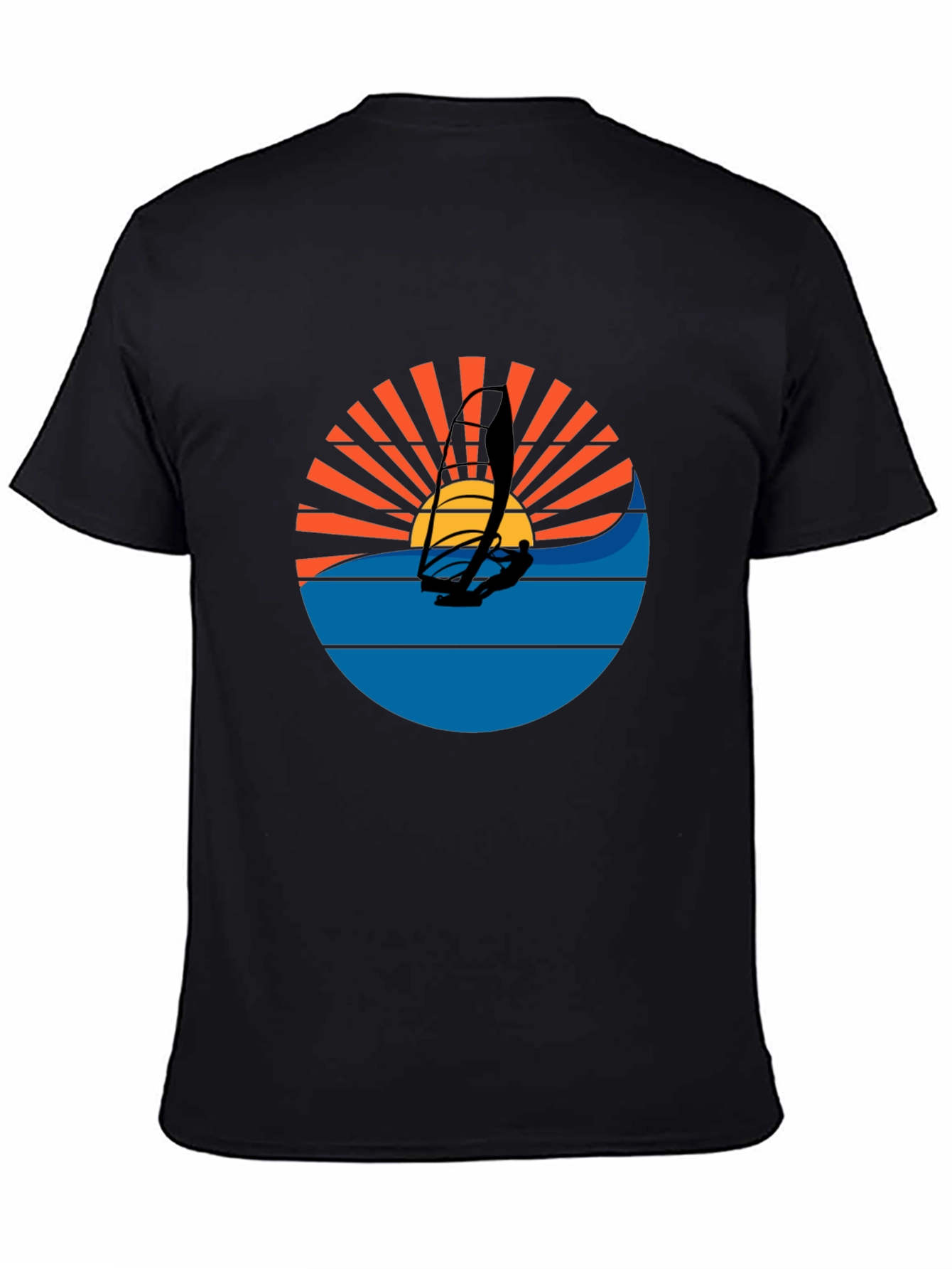 Windsurfing Sunset Graphic Tee - Black