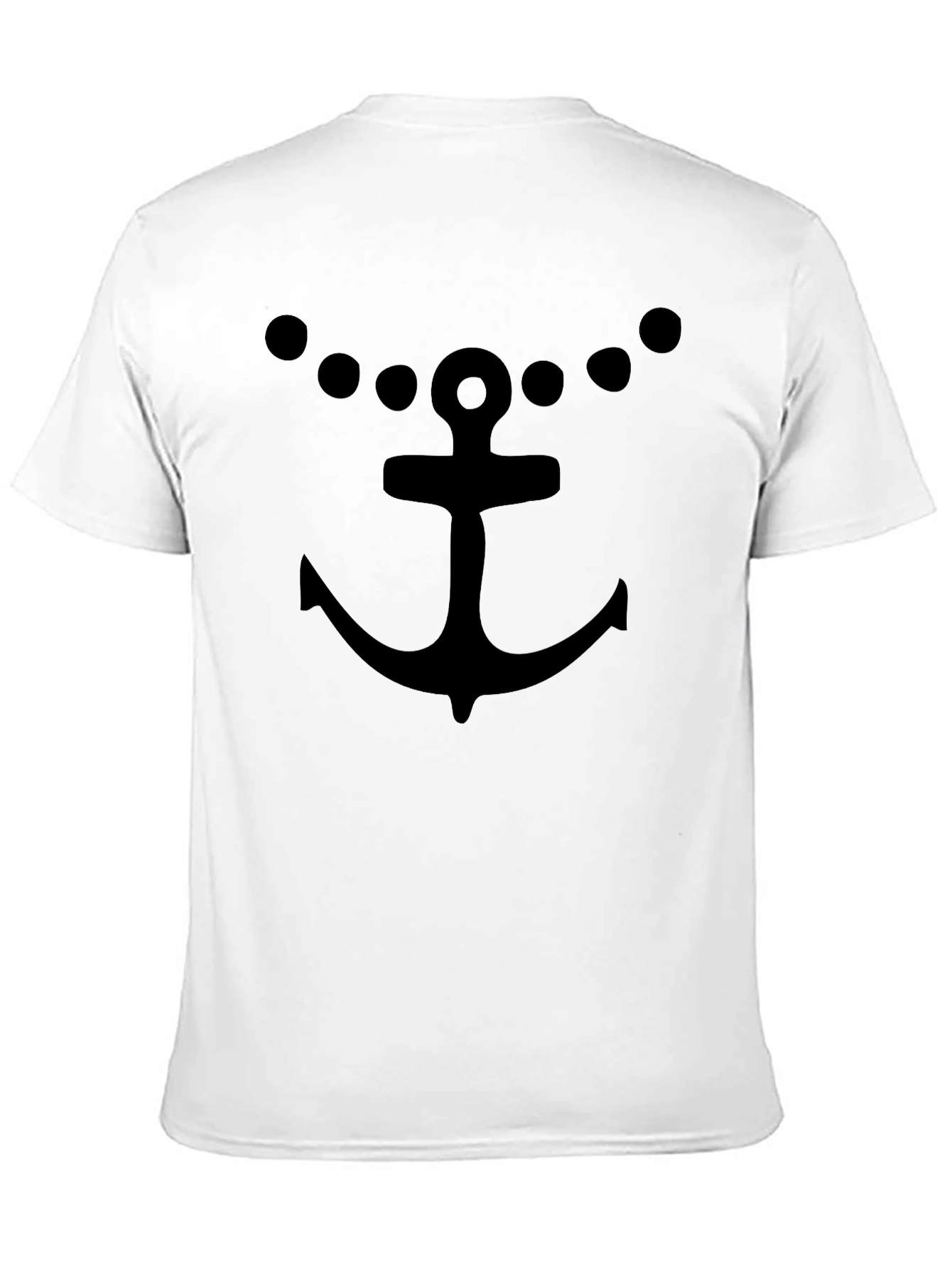Anchor & Dots Black T-Shirt - Nautical Style