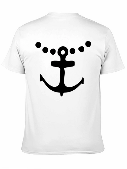 Anchor & Dots Black T-Shirt - Nautical Style