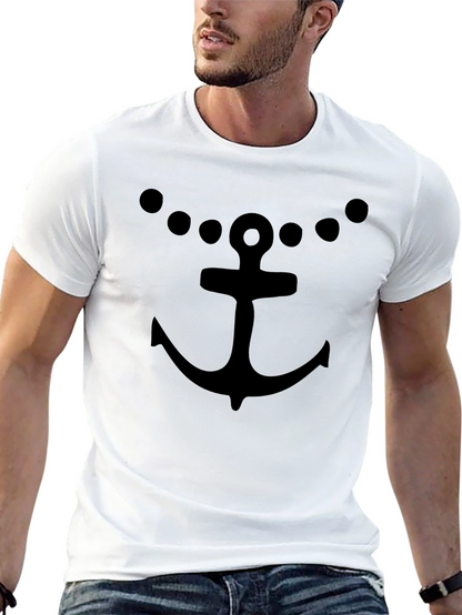 Anchor & Dots Black T-Shirt - Nautical Style