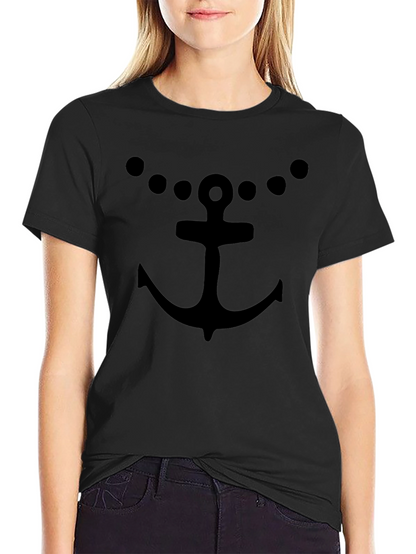 Anchor & Dots Black T-Shirt - Nautical Style