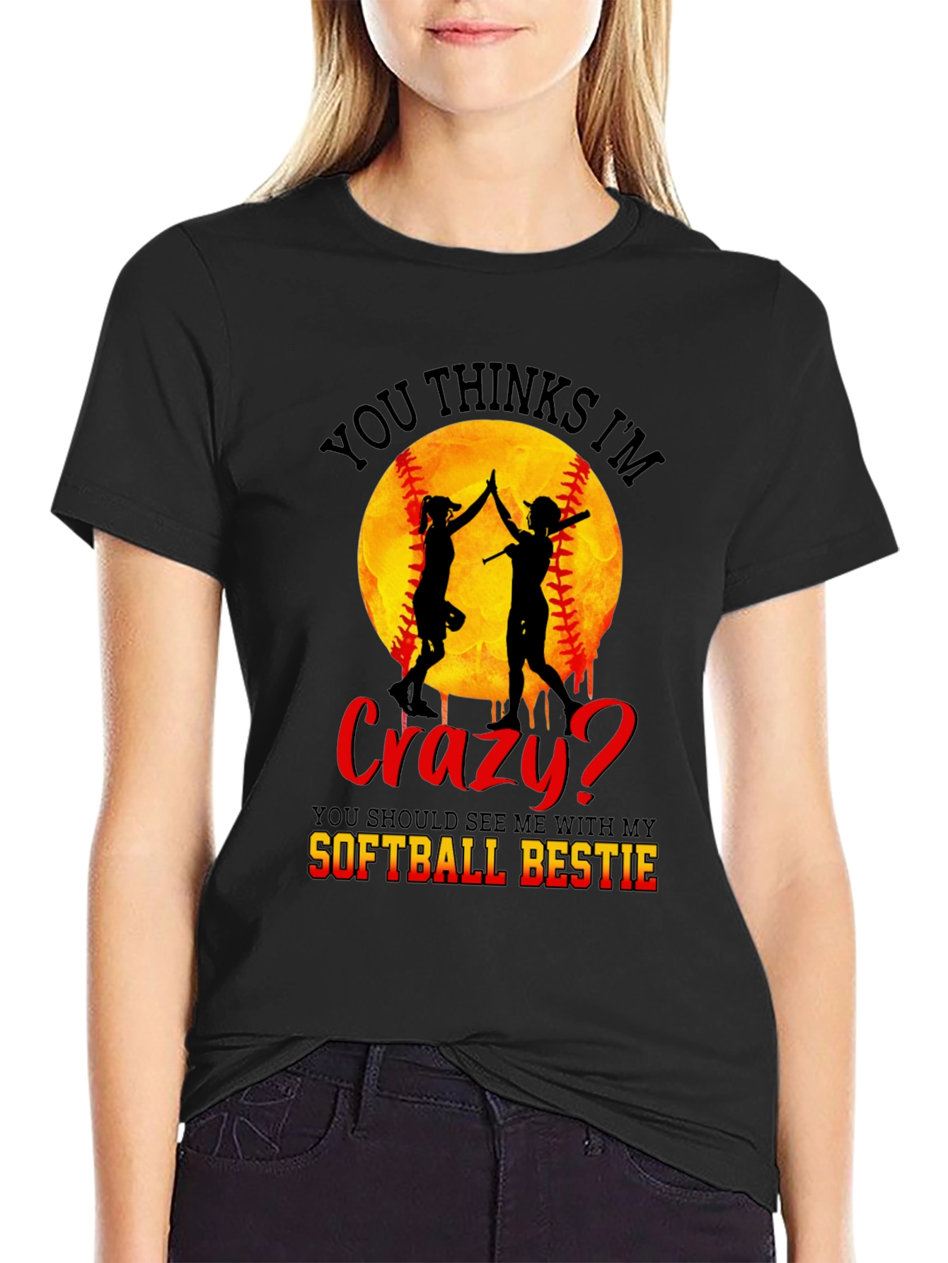 Crazy Softball Bestie T-Shirt