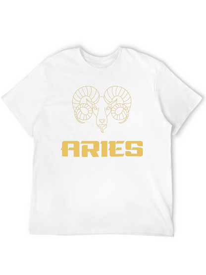 Aries Zodiac Graphic T-Shirt - Black