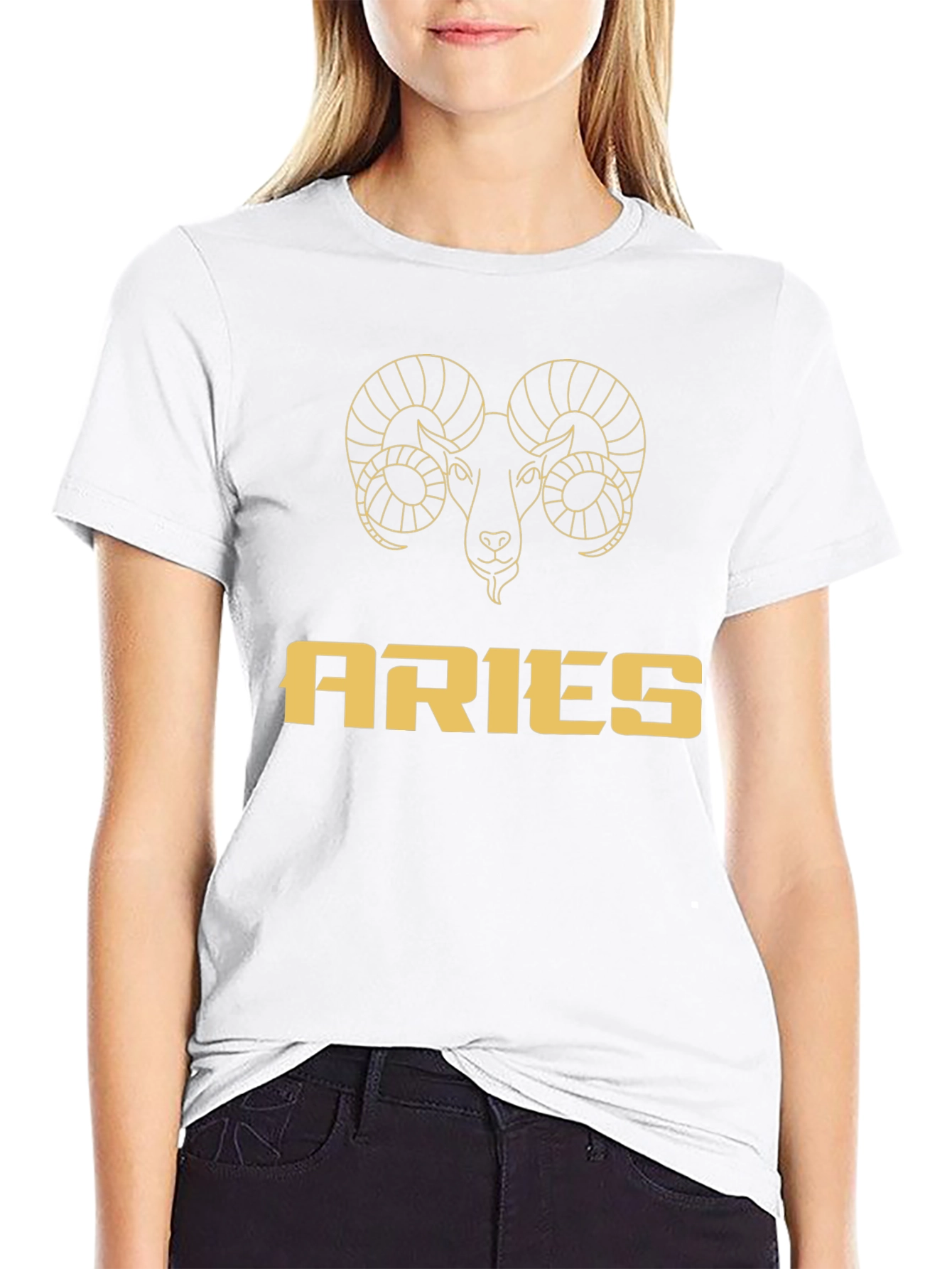 Aries Zodiac Graphic T-Shirt - Black