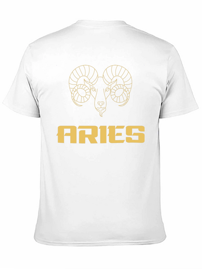 Aries Zodiac Graphic T-Shirt - Black