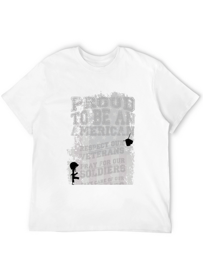Proud American T-Shirt: Respect Veterans Pray for Soldiers