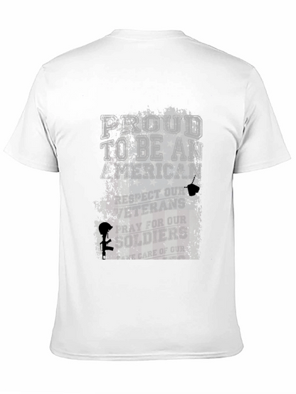 Proud American T-Shirt: Respect Veterans Pray for Soldiers