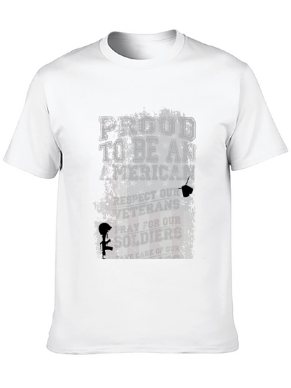Proud American T-Shirt: Respect Veterans Pray for Soldiers