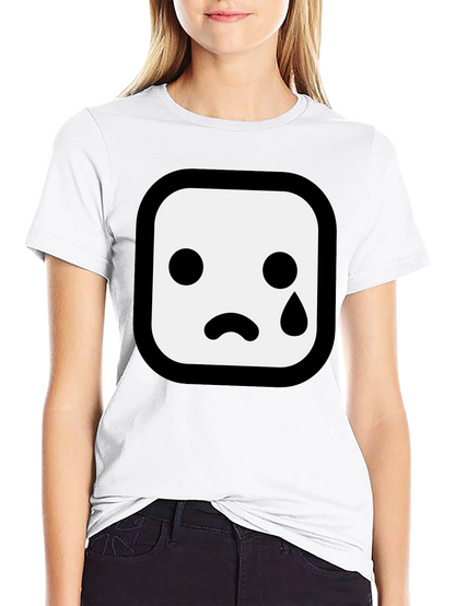 Sad Emoji Graphic Black T-Shirt