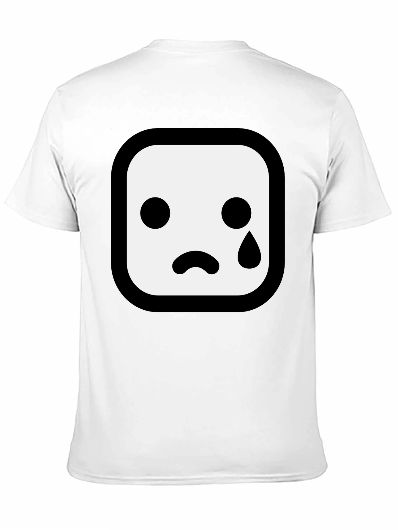 Sad Emoji Graphic Black T-Shirt