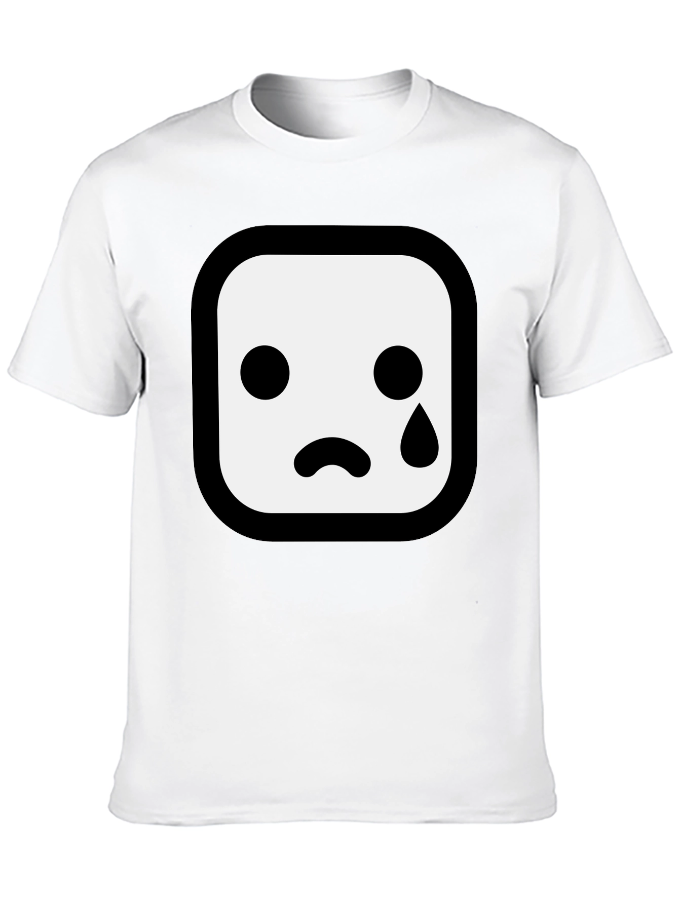 Sad Emoji Graphic Black T-Shirt
