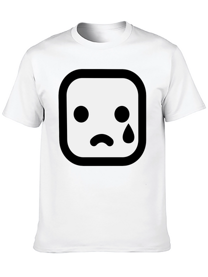 Sad Emoji Graphic Black T-Shirt