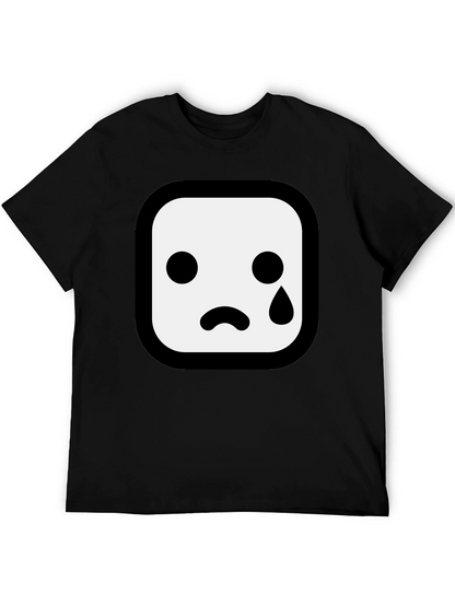 Sad Emoji Graphic Black T-Shirt