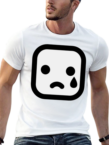 Sad Emoji Graphic Black T-Shirt