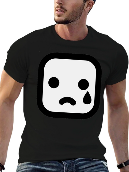 Sad Emoji Graphic Black T-Shirt