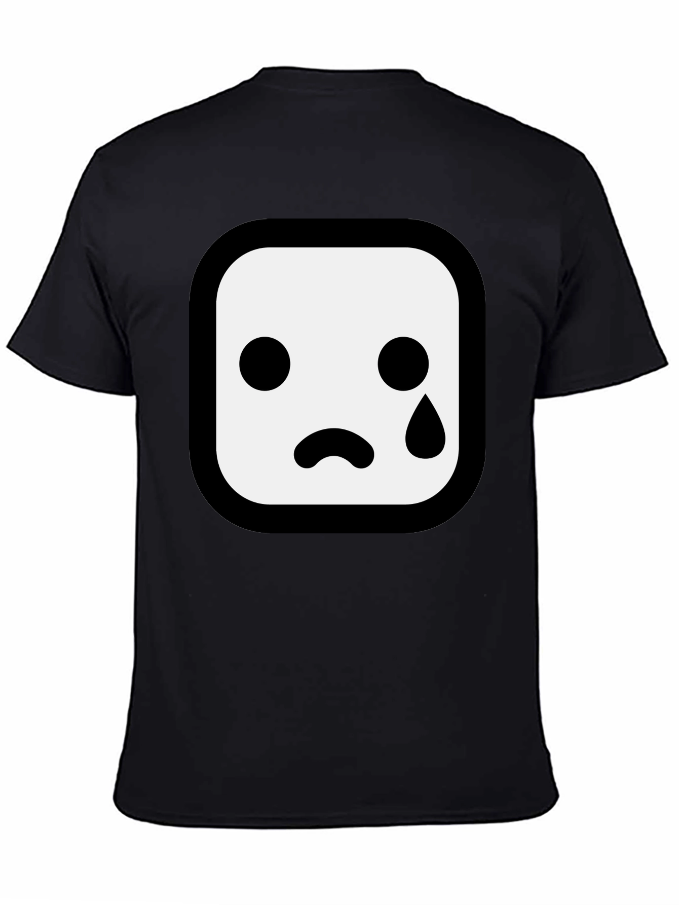 Sad Emoji Graphic Black T-Shirt