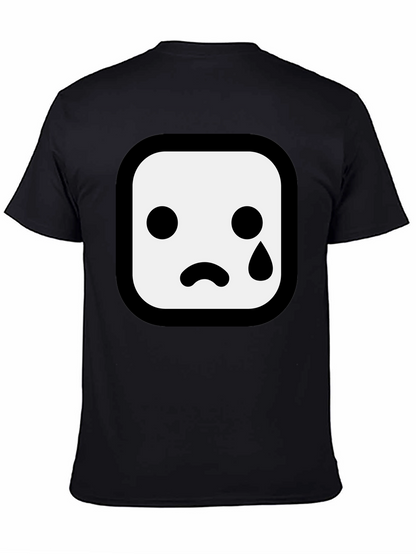 Sad Emoji Graphic Black T-Shirt