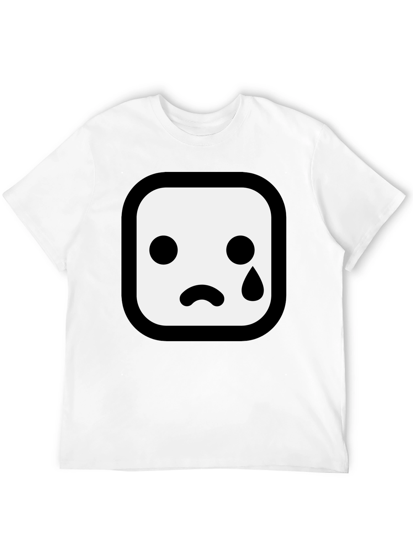 Sad Emoji Graphic Black T-Shirt