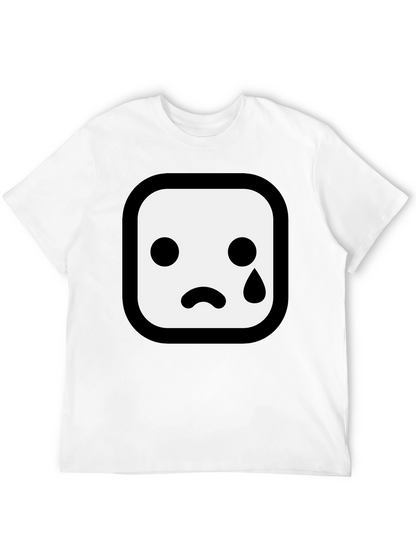 Sad Emoji Graphic Black T-Shirt