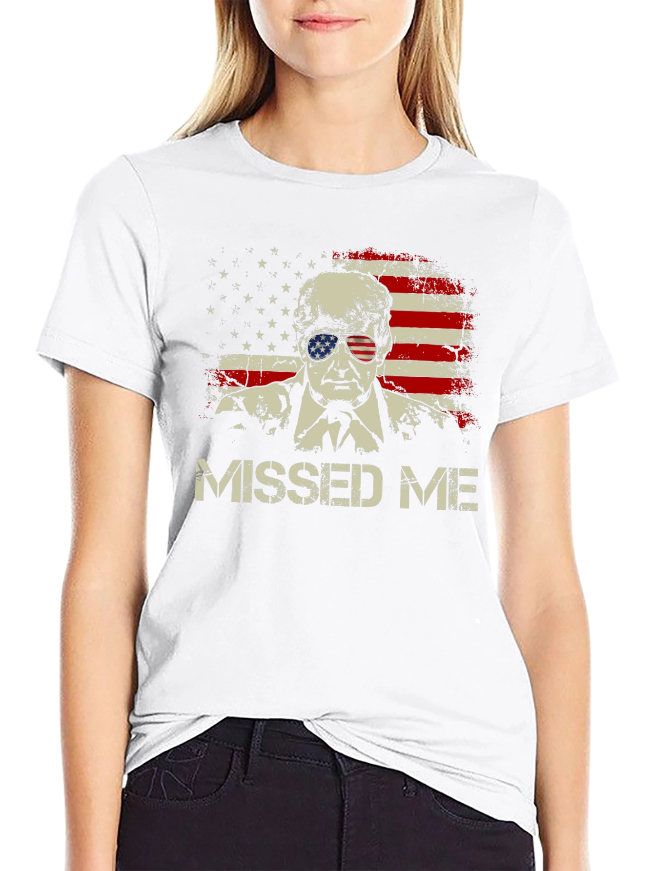 Missed Me Trump USA Flag T-Shirt